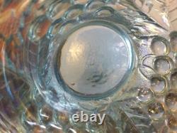 Imperial Ice Blue Carnival Glass Punch Bowl Set Bowl, Stand & 8 Cups