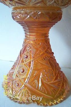 Imperial Marigold Carnival Galss Orange Punch Bowl