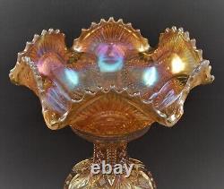 Imperial Marigold Carnival Glass Fruit Punch Bowl With Base Twins