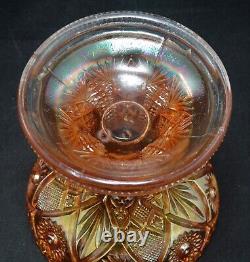 Imperial Marigold Carnival Glass Fruit Punch Bowl With Base Twins