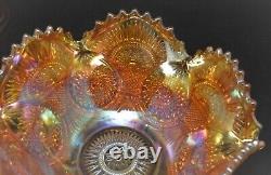 Imperial Marigold Carnival Glass Fruit Punch Bowl With Base Twins