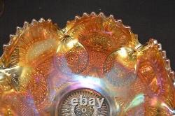 Imperial Marigold Carnival Glass Fruit Punch Bowl With Base Twins