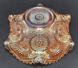 Imperial Marigold Carnival Glass Fruit Punch Bowl With Base Twins