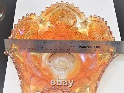 Imperial Marigold Carnival Glass Fruit Punch Bowl With Base Twins