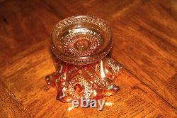 Imperial Marigold Carnival Glass Punch Bowl & Base Hobstar & Arches With 8 Cups