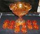Imperial Marigold Carnival Glass Punch Bowl with base excellent condition