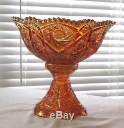 Imperial Marigold Whirling Star Carnival Glass 14 pc. Punch Bowl Cups Set 13