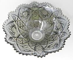 Imperial Whirling Star Peacock Carnival Glass Punch Bowl Cups Plus Ladle