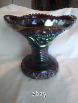 Imperial amethyst carnival punch bowl base bellaire pattern