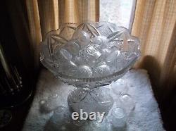 Imperial glass punch bowl set