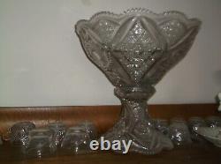 Imperial glass punch bowl set