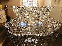 Incredibly Beautiful 20 Cup Punch Bowl with Matching Platter