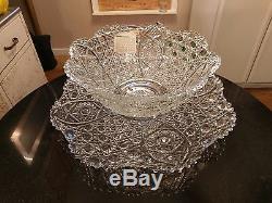 Incredibly Beautiful 20 Cup Punch Bowl with Matching Platter