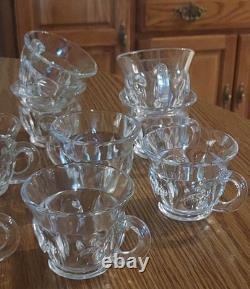 Indiana Glass CLASSIQUE Punch Bowl Set 12 Cups, Heavy Bowl, Glass Ladle and Tray