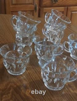 Indiana Glass CLASSIQUE Punch Bowl Set 12 Cups, Heavy Bowl, Glass Ladle and Tray