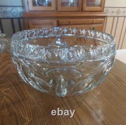 Indiana Glass CLASSIQUE Punch Bowl Set 12 Cups, Heavy Bowl, Glass Ladle and Tray