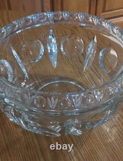 Indiana Glass CLASSIQUE Punch Bowl Set 12 Cups, Heavy Bowl, Glass Ladle and Tray