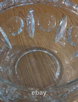 Indiana Glass CLASSIQUE Punch Bowl Set 12 Cups, Heavy Bowl, Glass Ladle and Tray