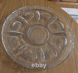 Indiana Glass CLASSIQUE Punch Bowl Set 12 Cups, Heavy Bowl, Glass Ladle and Tray