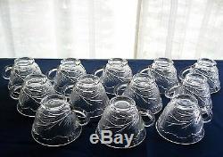 Indiana Glass Clear Pebble Leaf Punch Bowl, 12 Cups, 12 Hooks, Ladle, 26 pc. Set
