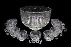 Indiana Glass Co. Royal Punch Bowl & 11 Punch Cups