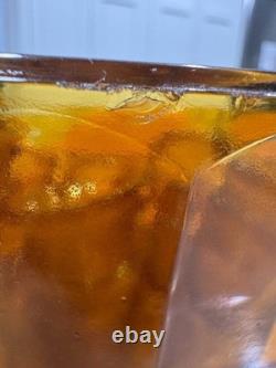 Indiana Glass Company Amber Punch Bowl With Glasses Tiara Sandwich Pattern