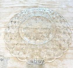 Indiana Glass Constellation Intaglio Leaves & Grapes Platter, Punch Bowl, 7 Cups