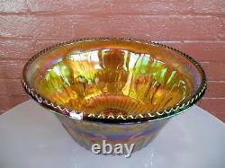 Indiana Glass Gold Carnival Harvest Princess Grape Punch Bowl & Cups 26 pc Set