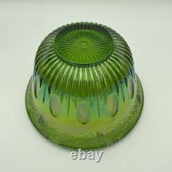 Indiana Glass Green Carnival Punch Bowl Set with ladle, 12 cups & hangers