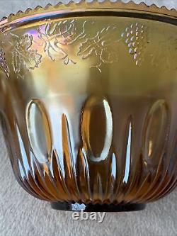 Indiana Glass Harvest Grape Iridescent Punch Bowl12 CupsWith LadleVintage