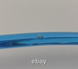 Indiana Glass Iridescent Blue Carnival Punch Bowl Set Princess Original Box Vtg