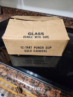 Indiana Glass Iridescent Gold Carnival Glass 26 Piece Princess Punch Set 7444