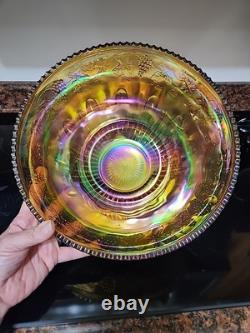 Indiana Glass Iridescent Gold Carnival Glass 26 Piece Princess Punch Set 7444