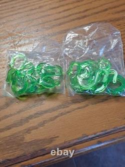 Indiana Glass Iridescent Lime Green Carnival Glass 7qt Princess Punch Bowl Set