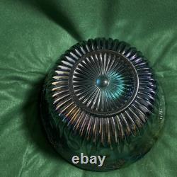 Indiana Glass Large Punch Bowl And 12 Cups. Harvest Grape Iridescent Blue