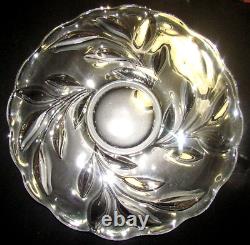 Indiana Glass OLEANDER MAGNOLIA WILLOW Crystal Punch Bowl 12 Cups Ladle Underplt