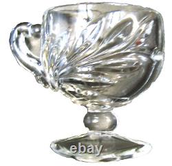 Indiana Glass OLEANDER MAGNOLIA WILLOW Crystal Punch Bowl 12 Cups Ladle Underplt