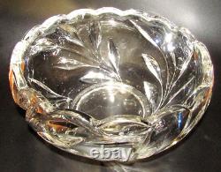 Indiana Glass OLEANDER MAGNOLIA WILLOW Crystal Punch Bowl 12 Cups Ladle Underplt