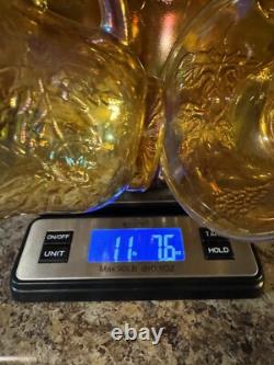 Indiana Glass Princess Amber Carnival Harvest Grape Punch Bowl, 12 Cups&Hooks