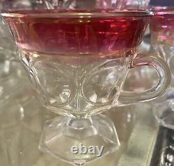 Indiana Glass Vintage Colony Lexington Ruby Red Glass 13-Pc Punchbowl Set
