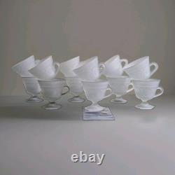 Indiana Glass Vintage Frosted Tiara Provincial Punch Glasses (12ct, Lot 1)