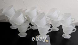 Indiana Glass Vintage Frosted Tiara Provincial Punch Glasses (12ct, Lot 1)