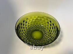 Indiana Glass Whitehall Colony Avocado Green Punch Bowl 11 x 5