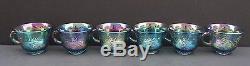 Indiana Harvest Blue Carnival Princess Punch Bowl Set With Ladle and Hooks