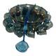 Indiana Iridescent Princess Blue Carnival Glass Punch Bowl, Cup Set Complete