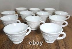 Indiana Milk Glass 26-Piece Footed Punch Bowl & Cups in original Box Christmas