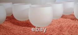 Indiana Princess White Frosted Glass Punch Bowl Set 11 Roly Poly Cups