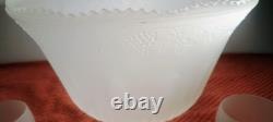 Indiana Princess White Frosted Glass Punch Bowl Set 11 Roly Poly Cups