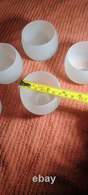 Indiana Princess White Frosted Glass Punch Bowl Set 11 Roly Poly Cups