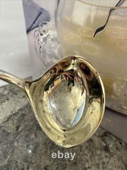 International Silver Co Vtg 25C OPTIC Glass Punch Bowl with8 cups, Platter& ladle